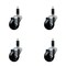 Service Caster 3'' Soft Rubber Wheel Swivel 1-1/8'' Expanding Stem Caster Set, 4PK SCC-EX20S314-SRS-118-4 - alternate 1